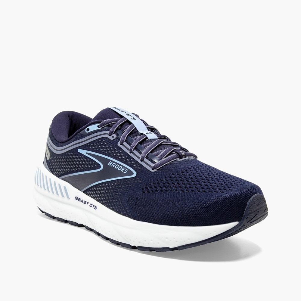 Chaussures Running Route Brooks Beast GTS 23 Bleu Marine Bleu Blanche Homme | HGL-9382467